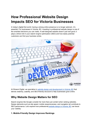 How Professional Website Design Impacts SEO for Victoria Businesses