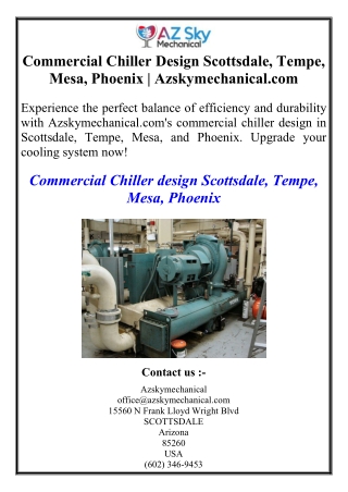 Commercial Chiller Design Scottsdale, Tempe, Mesa, Phoenix | Azskymechanical.com
