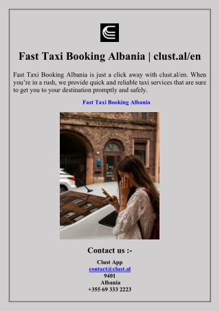 Fast Taxi Booking Albania | clust.al/en