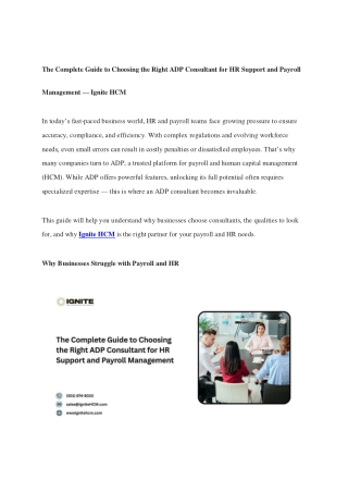 The Complete Guide to Choosing the Right ADP Consultant for HR Support and Payroll Management — Ignite HCM