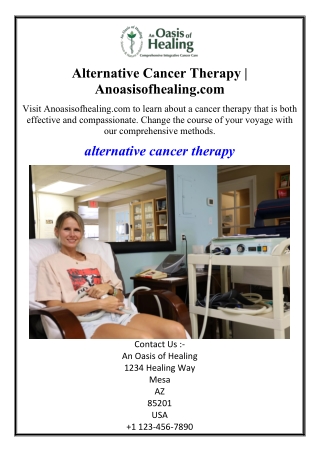 Alternative Cancer Therapy | Anoasisofhealing.com