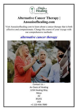 Alternative Cancer Therapy | Anoasisofhealing.com