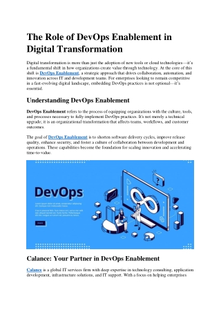 The Role of DevOps Enablement in Digital Transformation