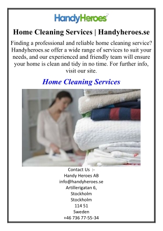 Home Cleaning Services | Handyheroes.se