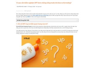 Vì sao cần kiểm nghiệm SPF kem chống nắng trước khi đưa ra thị trường?
