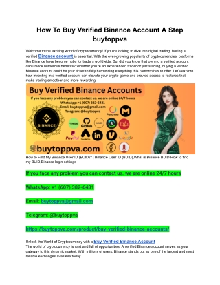 How To Buy Verified Binance Account A Step buytoppva