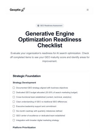 Generative Engine Optimization Readiness Checklist