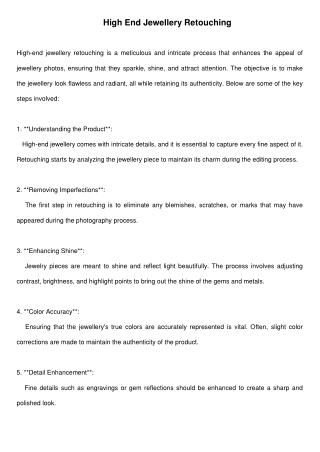 Best Jewelry Retouching Services