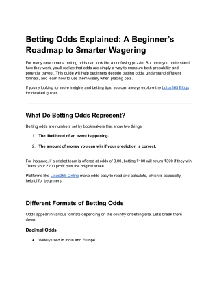 Decoding Betting Odds: Beginner’s Guide 2025