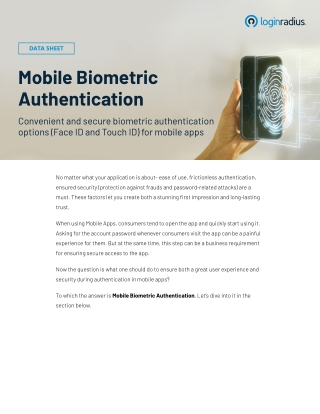 Mobile Biometric Authentication: The Future of Secure Access