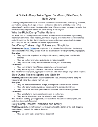 A Guide to Dump Trailer Types_ End-Dump, Side-Dump & Belly-Dump