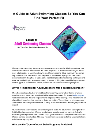 A Guide to Adult Swimming Classes So You Can Find Your Perfect Fit (1)