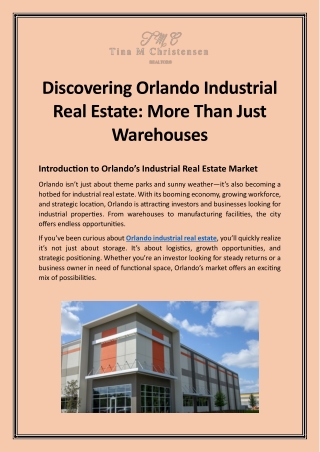 Discovering Orlando Industrial Real Estate More Than Just Warehouses