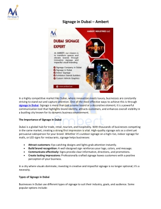 Signage in Dubai - Ambert