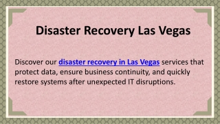 Disaster Recovery Las Vegas