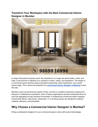 Transform Your Workspace with the Best Commercial Interior Designer in Mumbai (1)