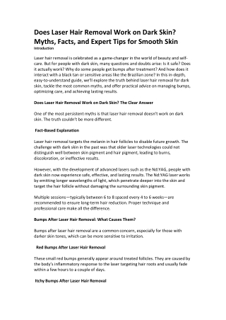 Does Laser Hair Removal Work on Dark Skin