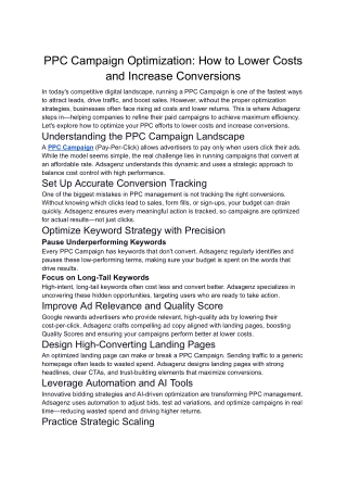 PPC Campaign Optimization_ How to Lower Costs and Increase Conversions