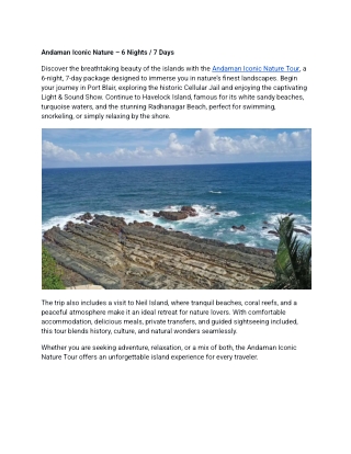 Andaman Iconic Nature – 6 Nights _ 7 Days