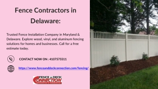 Fence Contractors in Delaware