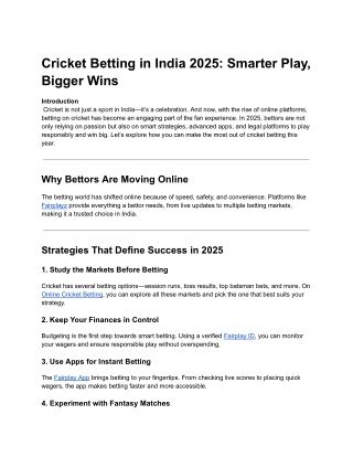 Smarter Cricket Betting in 2025: Winning with the Right Strategies