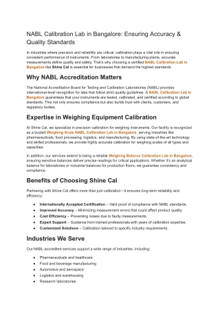 NABL Calibration Lab in Bangalore_ Ensuring Accuracy & Quality Standards