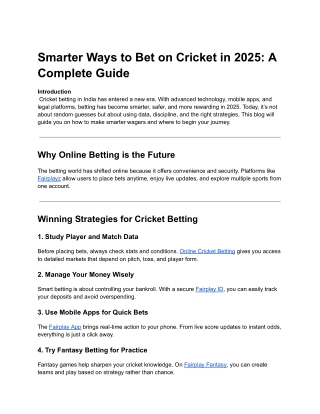 Cricket Betting in India 2025: Smarter Play, Bigger Wins
