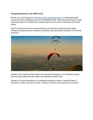 Paragliding Adventure with NKM Travels
