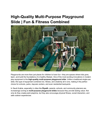 High-Quality Multi-Purpose Playground Slide | Fun & Fitness Combined