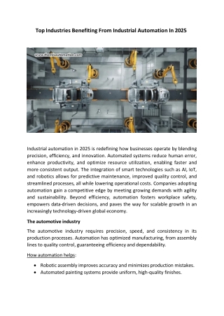 Top Industries Benefiting From Industrial Automation In 2025