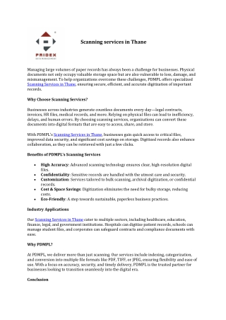 Scanning services in Thane