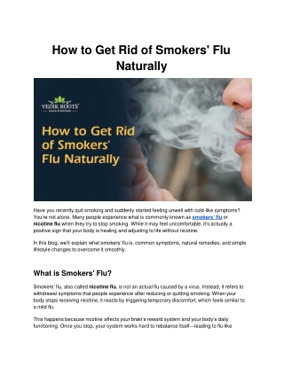 How to Get Rid of Smokers' Flu Naturally