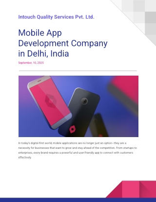 Mobile App Development Company in Delhi, India