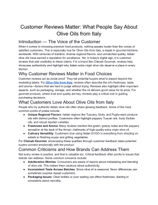Customer Reviews Matter_ What People Say About Olive Oils from Italy