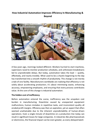 How Industrial Automation Improves Efficiency In Manufacturing & Beyond