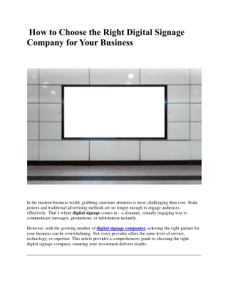 How to Choose the Right Digital Signage Company for Your Business (1)