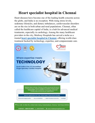 Heart specialist hospital in Chennai