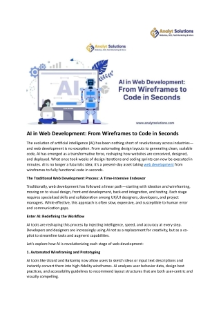 AI in Web Development From Wireframes to Code in Seconds