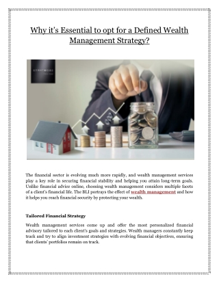 Why it’s Essential to opt for a Defined Wealth Management Strategy?