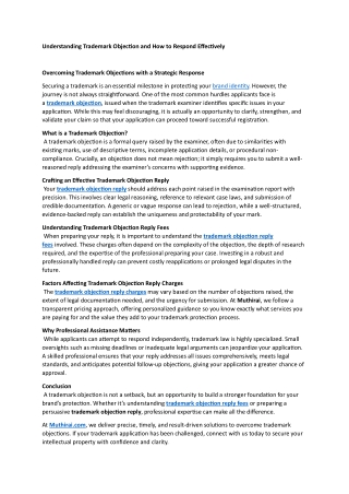 Understanding Trademark Objection and How to Respond Effectively