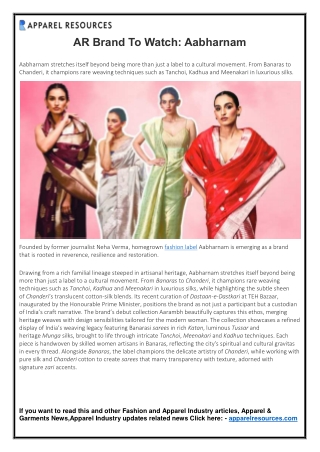 AR Brand To Watch - Aabharnam