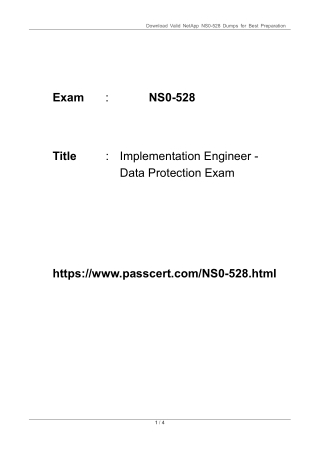 NCIE Data Protection NS0-528 PDF Dumps