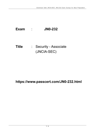 Security - Associate (JNCIA-SEC) JN0-232 Dumps