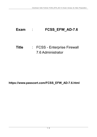 FCSS - Enterprise Firewall 7.6 Administrator FCSS_EFW_AD-7.6 PDF Dumps