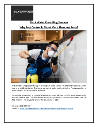 Pest Control Standards of Care for Professional Services