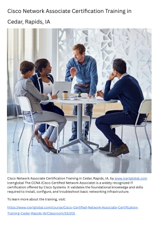 Cisco Network Associate Certification Training in Cedar, Rapids, IA