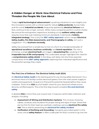 A Hidden Danger at Work_ How Electrical Failures and Fires Threaten the People We Care About