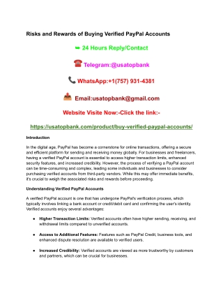 Risks and Rewards of Buying Verified PayPal Accounts