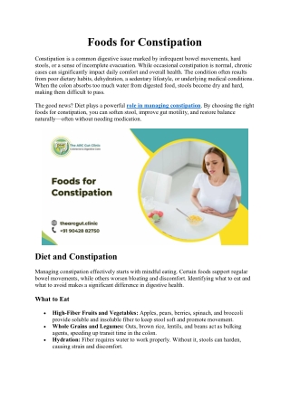 Foods for Constipation