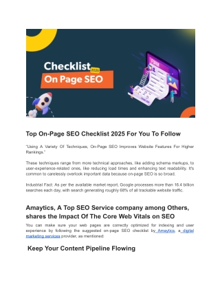 Top On-Page SEO Checklist 2025 For You To Follow
